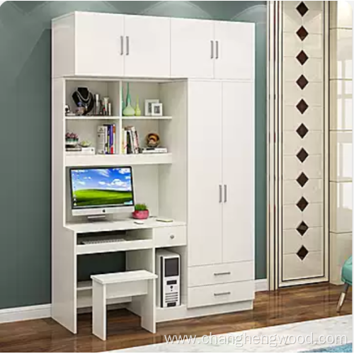 Computer Desk with bookshelf and wardrobe Combination